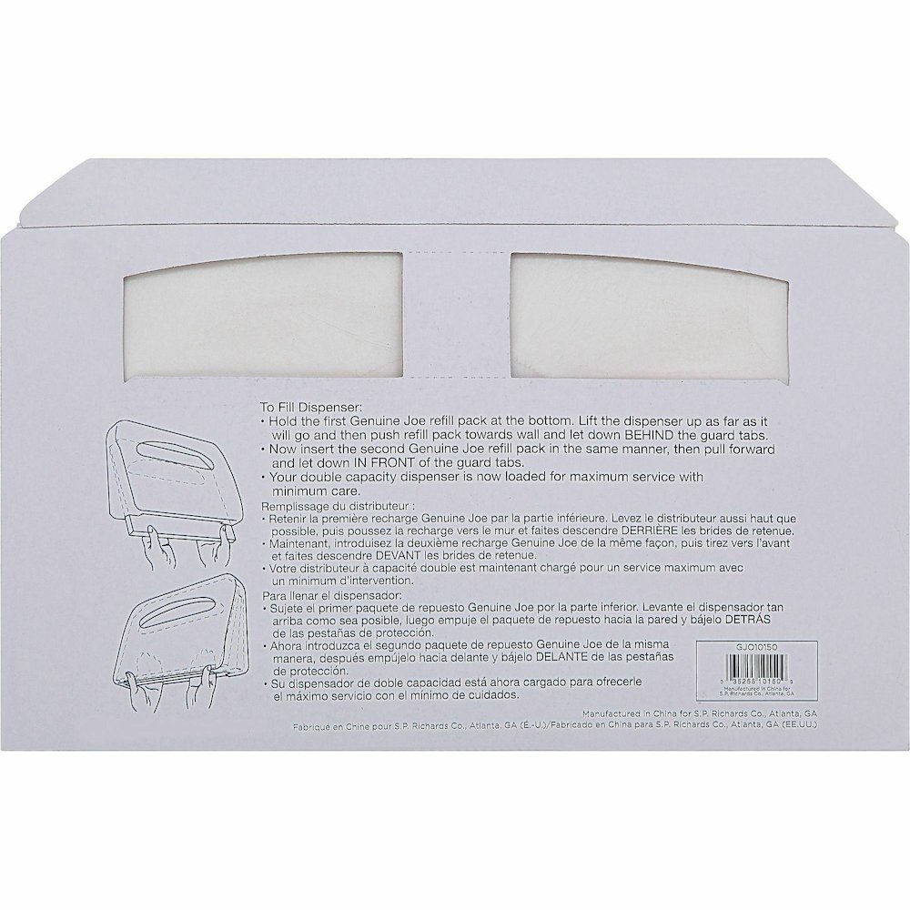 Genuine Joe Half-fold Toilet Seat Covers - Half-fold - For Public Toilet - White - 250/Pack - 10 / Carton. Picture 10