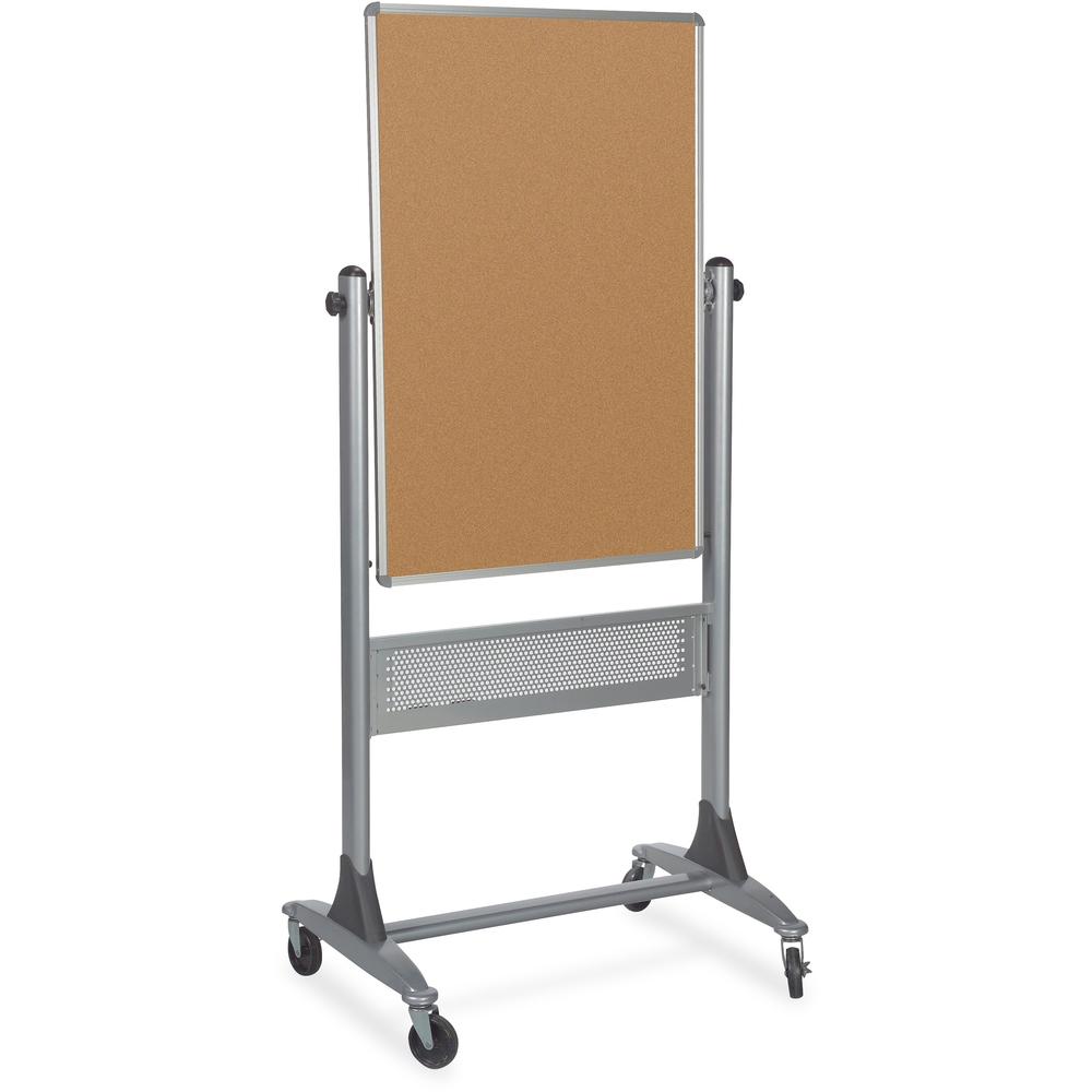 MooreCo Platinum Reversible Melamine/Cork Board - 30" (2.5 ft) Width x 40" (3.3 ft) Height - Anodized Aluminum Frame - Rectangle - Assembly Required - 1 Each. Picture 9