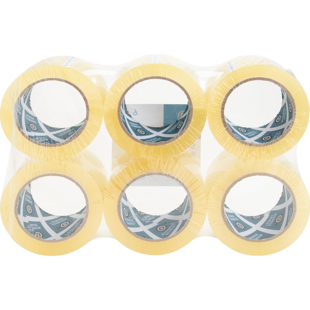 Business Source Heavy-duty Packaging Tape - 54.67 yd Length x 1.88" Width - 3" Core - Clear - Pressure-sensitive Poly - 3.54 mil - Rubber Backing - Tear Resistant, Split Resistant, Breakage Resistance. Picture 10