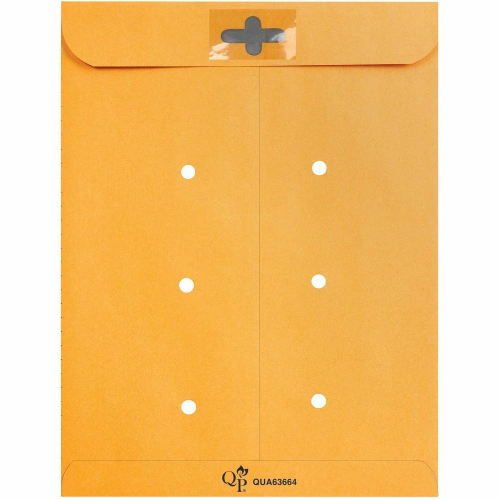 Quality Park Resealable Inter-department 1 Side Print Envelope - Inter-department - 10" Width x 13" Length - 32 lb - Self-sealing - Kraft - 100 / Box - Light Brown. Picture 2
