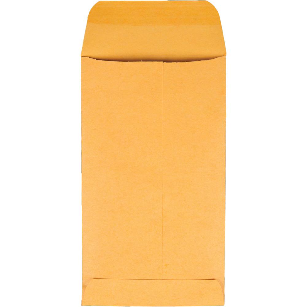 Quality Park No. 5 1/2 Coin and Small Parts Envelopes with Gummed Flap - Coin - #5-1/2 - 3 1/8" Width x 5 1/2" Length - 28 lb - Gummed - Kraft - 500 / Box - Brown Kraft. Picture 2