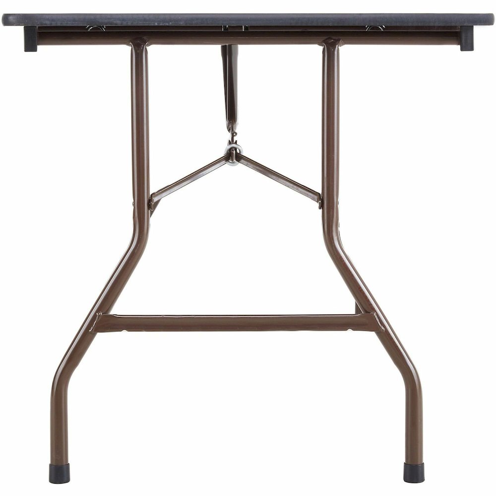 Lorell Economy Folding Table - Melamine Rectangle Top - 500 lb Capacity - 96" Table Top Length x 30" Table Top Width x 0.63" Table Top Thickness - 29" Height - Mahogany - 1 Each. Picture 8