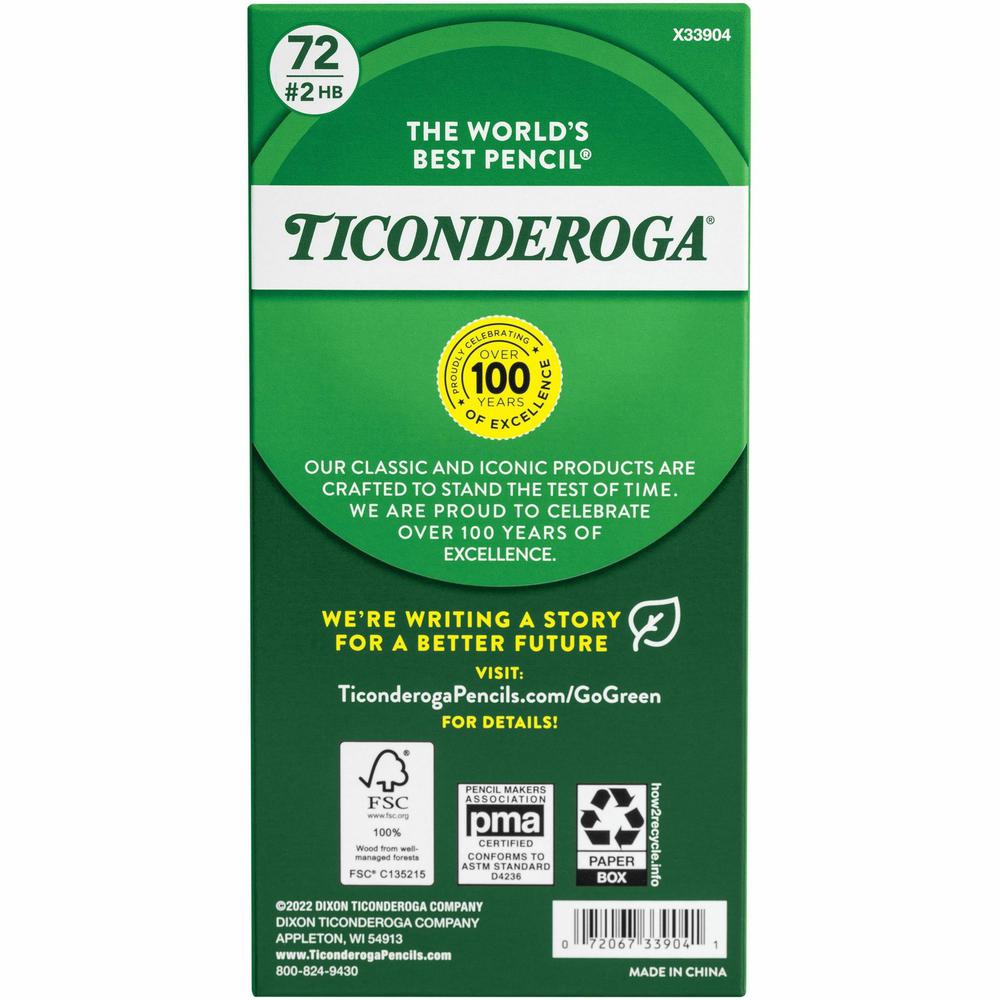 Ticonderoga No. 2 Pencils - #2 Lead - Yellow Cedar Barrel - 72 / Box. Picture 3