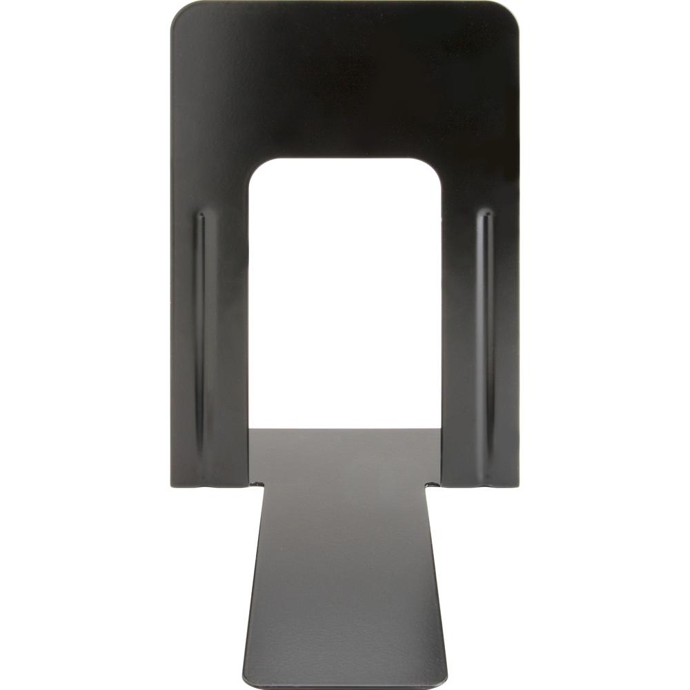 Business Source Heavy-gauge Steel Book Supports - 8.50" Height x 9" Width x 6" Depth - Desktop - Non-skid Base, Scratch Resistant, Stain Resistant - Enamel - Black - Steel - 1 Pair. Picture 8