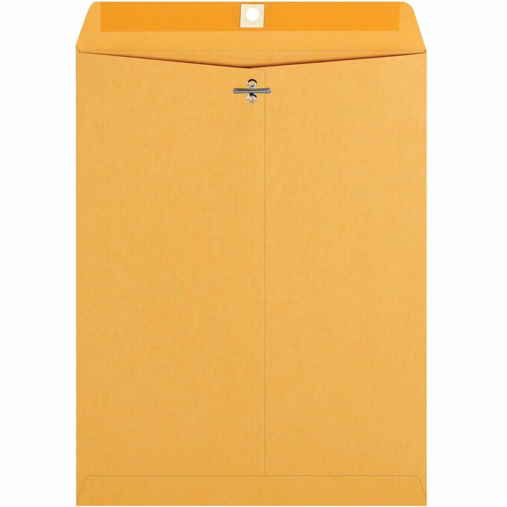 Business Source Heavy-duty Clasp Envelopes - Clasp - #93 - 9 1/2" Width x 12 1/2" Length - 28 lb - Clasp - Kraft - 100 / Box - Kraft. Picture 5