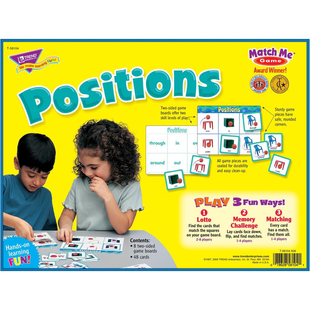 Trend Positions Match Me Games - Educational - 1 to 8 Players - 1 Each. Picture 3