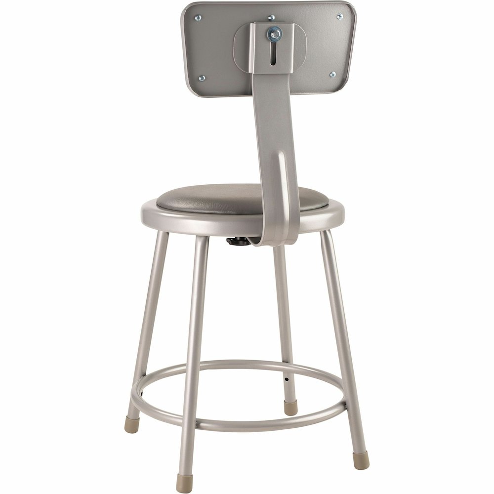 National Public Seating 6400 Series Heavy-Duty Padded Stools - Gray Seat Color - Vinyl, Medium Density Fiber (MDF) Seat Material - Gray Frame Color - Steel Frame Material - Four-legged Base - Gray - P. Picture 6