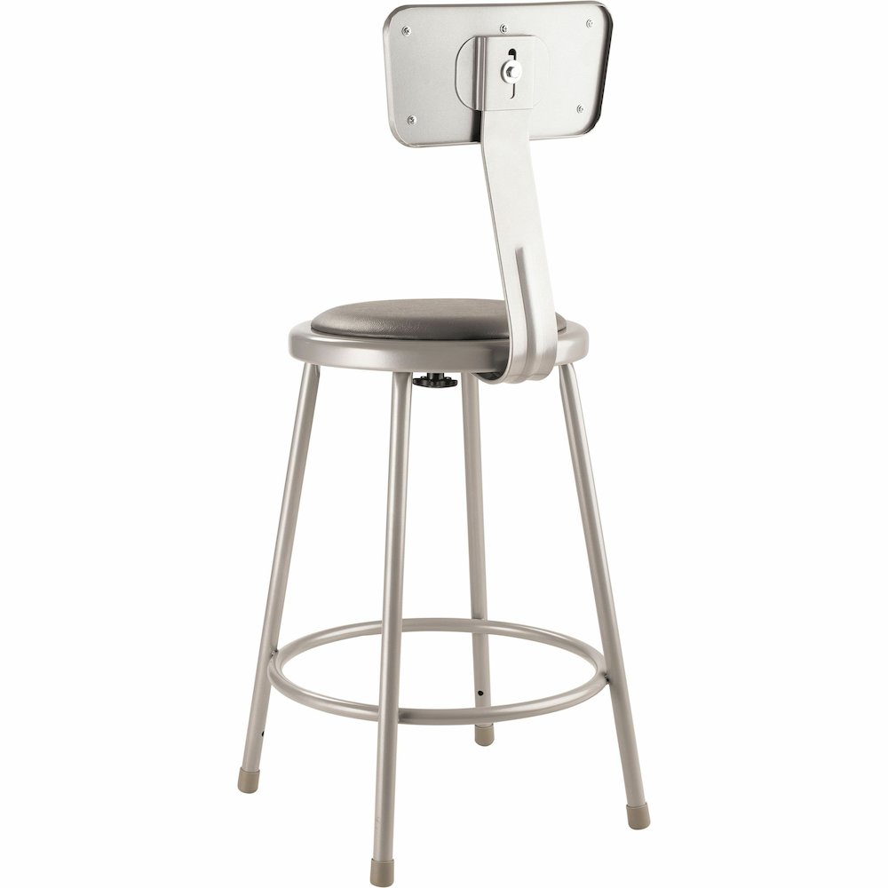 National Public Seating 6400 Series Heavy-Duty Padded Stools - Gray Seat Color - Vinyl, Medium Density Fiber (MDF) Seat Material - Gray Frame Color - Steel Frame Material - Four-legged Base - Gray - P. Picture 8