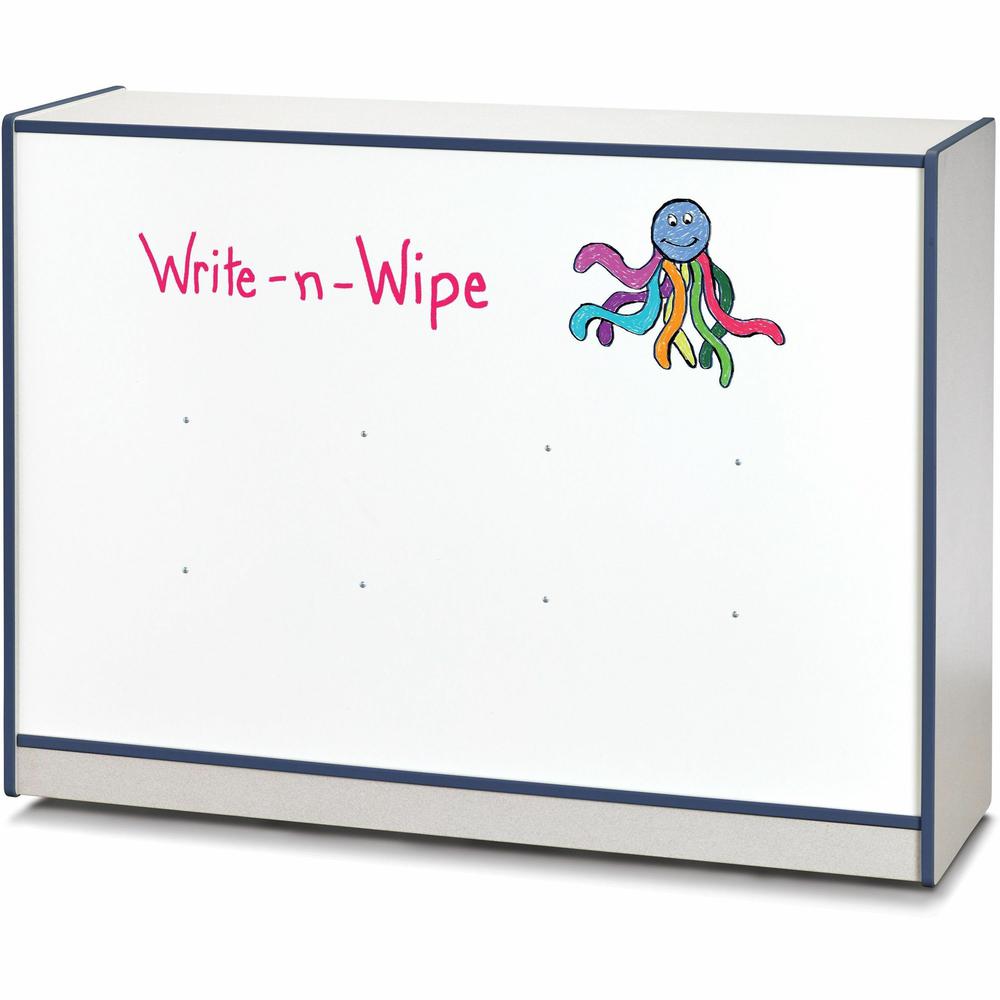 Jonti-Craft Rainbow Accents Super-size Mobile Storage - 35.5" Height x 48" Width x 15" Depth - Durable, Laminated - Navy - Hard Rubber - 1 Each. Picture 5