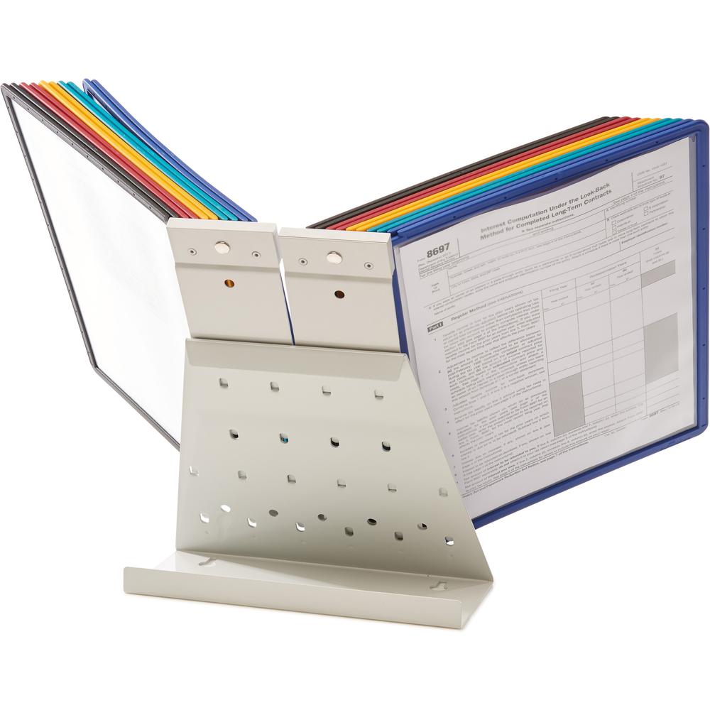 DURABLE&reg; VARIO&reg; Desktop Reference Display System - Desktop - 20 Double Sided Panels - Letter Size - Anti-Reflective/Non-Glare - Assorted Colors. Picture 7