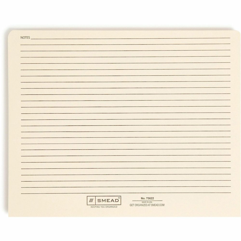 Smead Straight Tab Cut Letter Recycled File Jacket - 8 1/2" x 11" - 2" Expansion - Top Tab Location - 11 pt. - 2 Plys - Manila - Reinforced Tab, Slip Resistant - 10% Recycled - 50 / Box. Picture 8