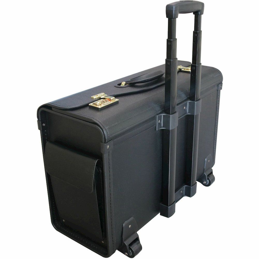 Lorell Travel/Luggage Case (Roller) Travel Essential, Book, File Folder - Black - Vinyl Body - Handle - 14" Height x 22" Width x 8" Depth - 1 Each. Picture 11