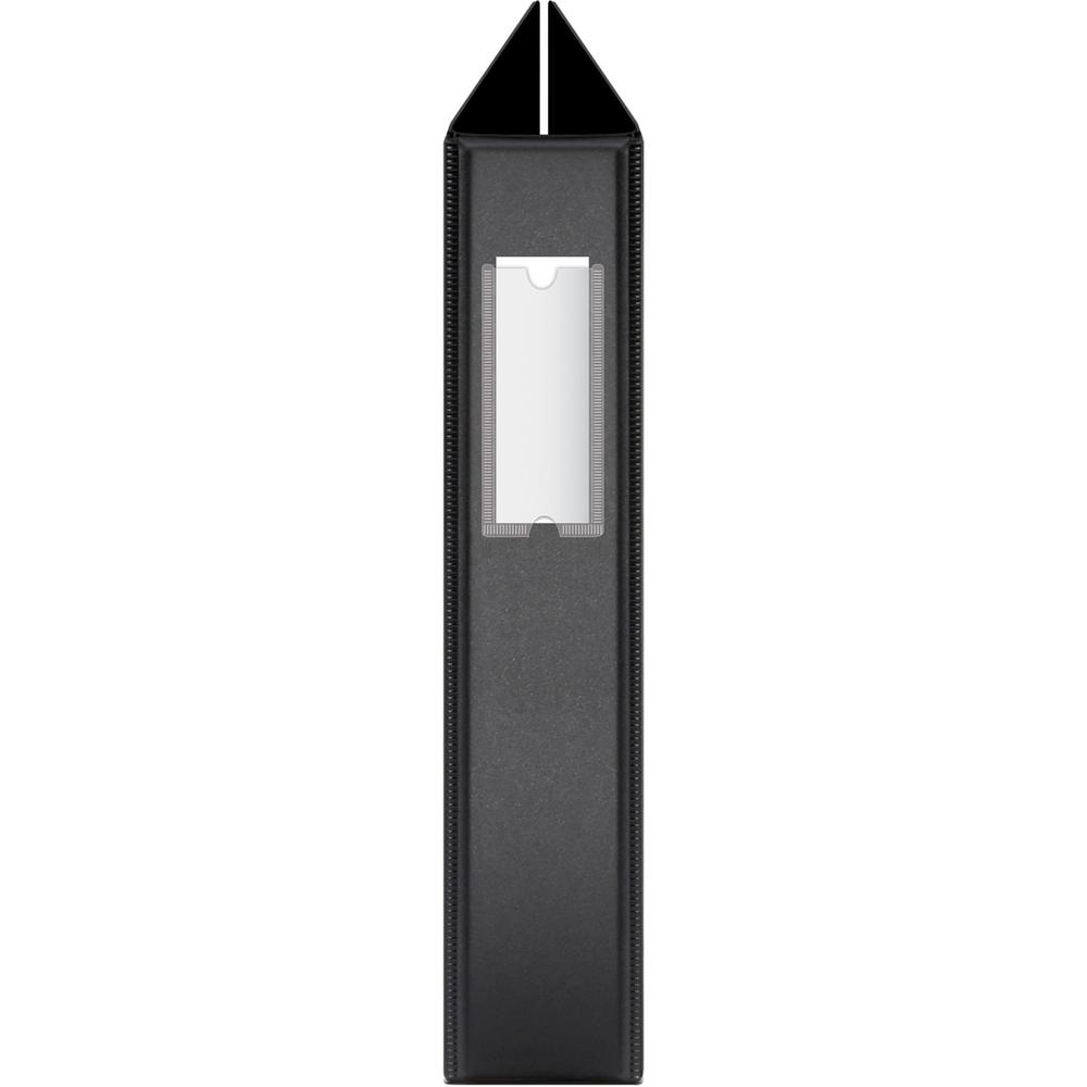 Business Source Slanted D-ring Binders - 3" Binder Capacity - 3 Ring - Fastener: D-Ring - Pocket: 2, Internal - Chipboard, Polypropylene - Black - No - Refillable, Non-stick, Spine Label, Gap-free Rin. Picture 5