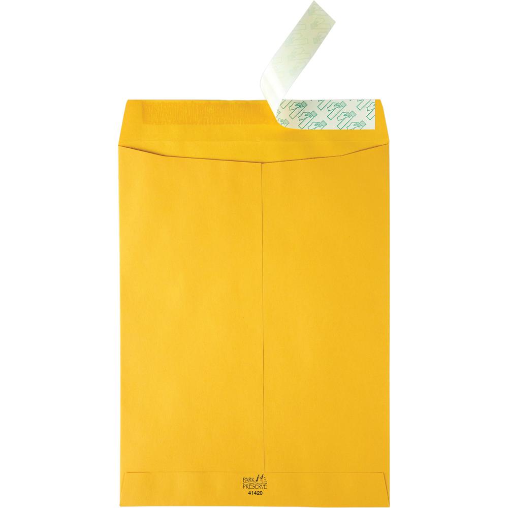 Quality Park 9 x 12 Catalog Mailing Envelopes with Redi-Strip&reg; Self Seal Closure - Catalog - 9" Width x 12" Length - 24 lb - Peel & Seal - Brown Kraft - Kraft - 250 / Carton. Picture 4