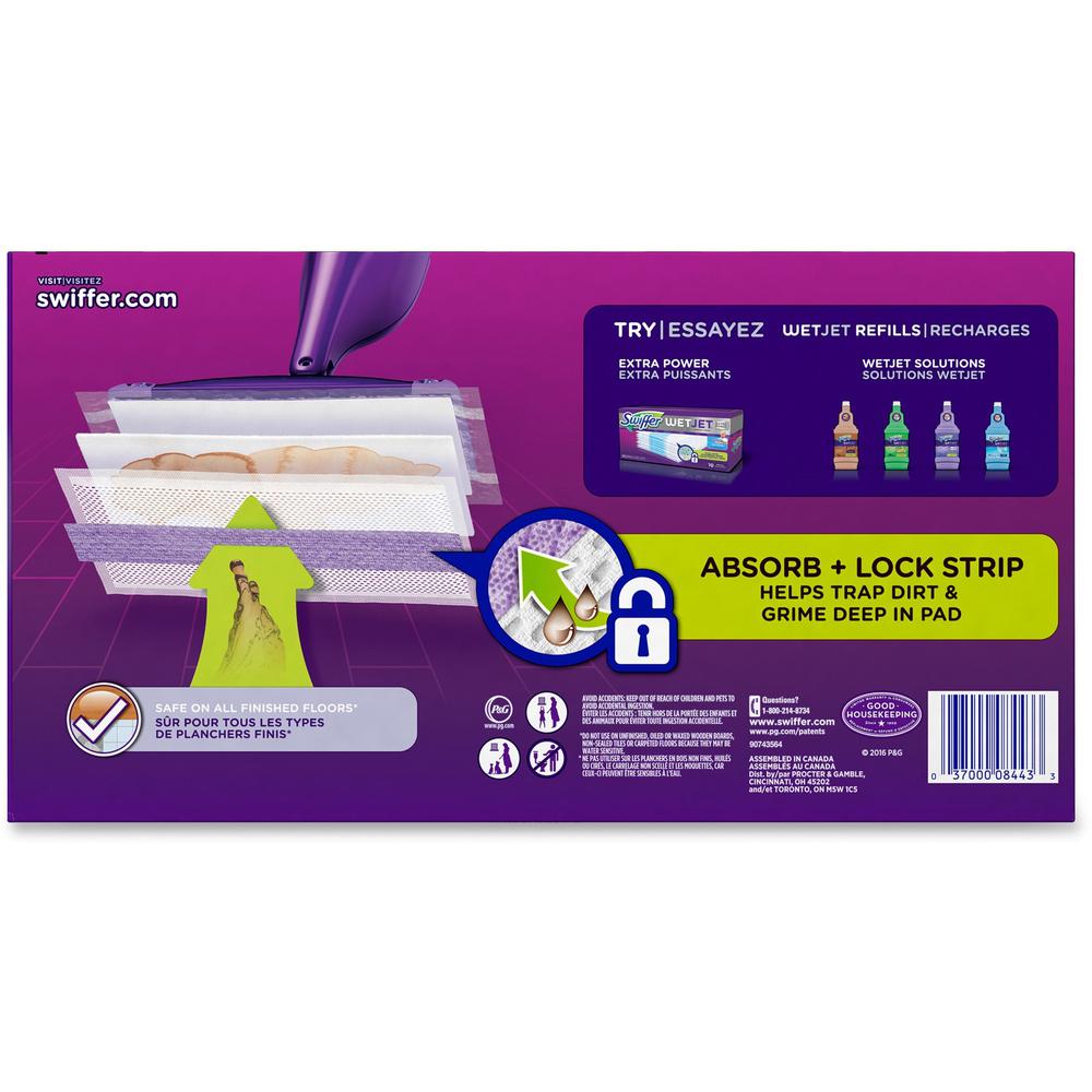 Swiffer WetJet Mopping Pad Refill - 10" Length - Cotton - Green - 24 / Box. Picture 3