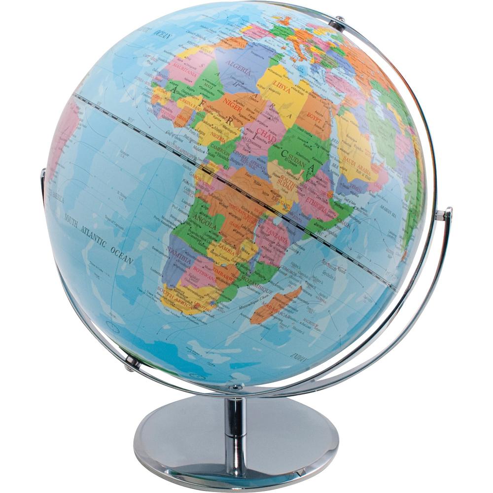 Advantus 12" Political World Globe - 13" Width x 16" Height - 12" Diameter - Multi. Picture 2
