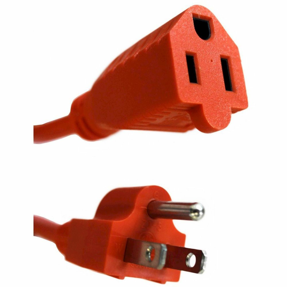 Compucessory Heavy-duty Indoor/Outdoor Extension Cord - 16 Gauge - 125 V AC / 13 A - Orange - 50 ft Cord Length - 1 Each. Picture 7