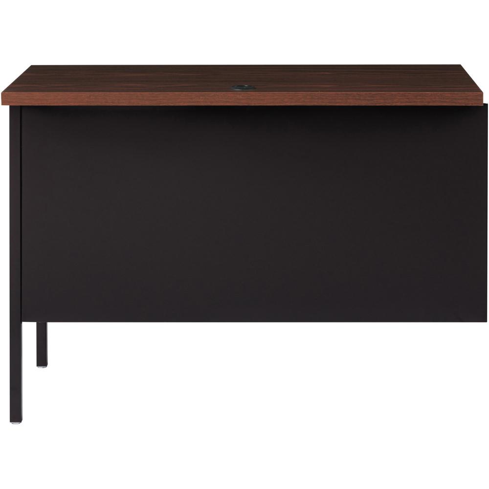 Lorell Fortress Series Right-Pedestal Return - Rectangle Top - 42" Table Top Width x 24" Table Top Depth x 1.12" Table Top Thickness - 29.50" Height - Office, File - Assembly Required - Black Walnut, . Picture 7
