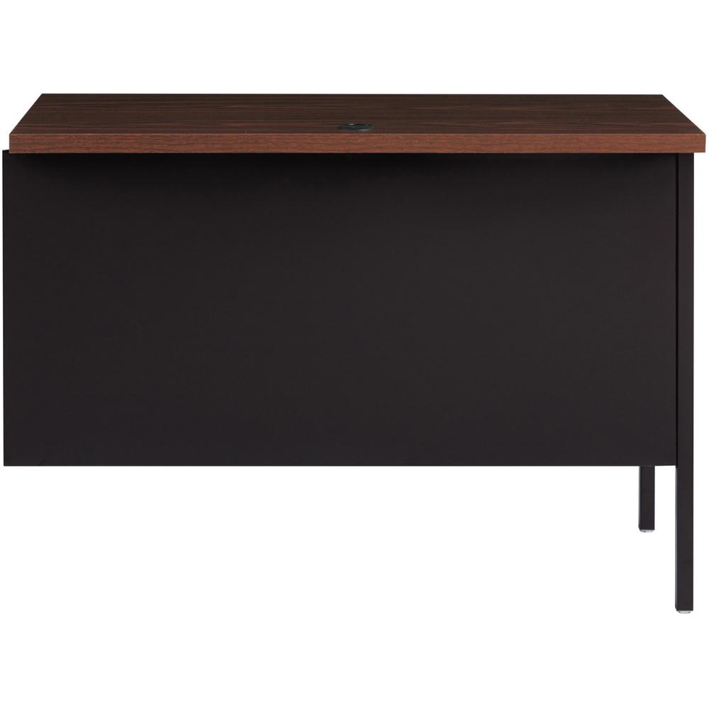 Lorell Fortress Series Left-Pedestal Return - Rectangle Top - 42" Table Top Width x 24" Table Top Depth x 1.12" Table Top Thickness - 29.50" Height - Office, File - Assembly Required - Black Walnut, L. Picture 7