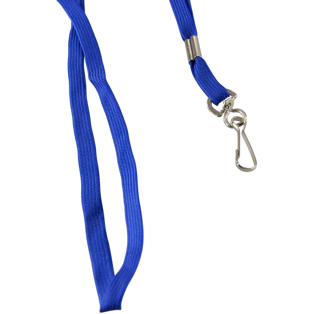 SICURIX Flat Metal Hook Lanyard - 100 / Pack - 0.4" Width x 36" Length - Blue. Picture 4