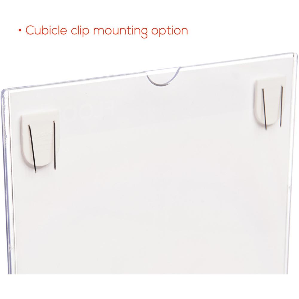 Lorell Cubicle Frame - 1 Each - 8.50" Holding Width x 11" Holding Height - Rectangular Shape - Wall Mountable - Acrylic - Wall, File Cabinet, Locker, Cubicle - Clear. Picture 9