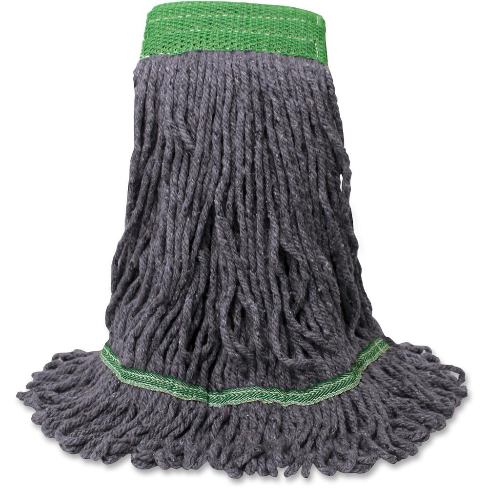 Genuine Joe 5" Headband Earth Mop Refill - Medium - Polyester Fiber - Blue - 1Each. Picture 3
