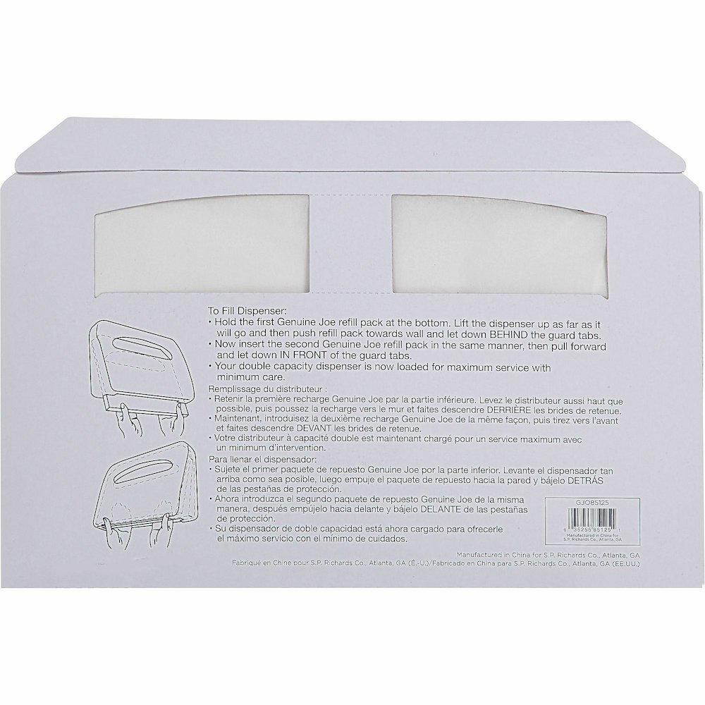 Genuine Joe Toilet Seat Covers - Half-fold - For Public Toilet - White - 250/Pack - 20 / Carton. Picture 8