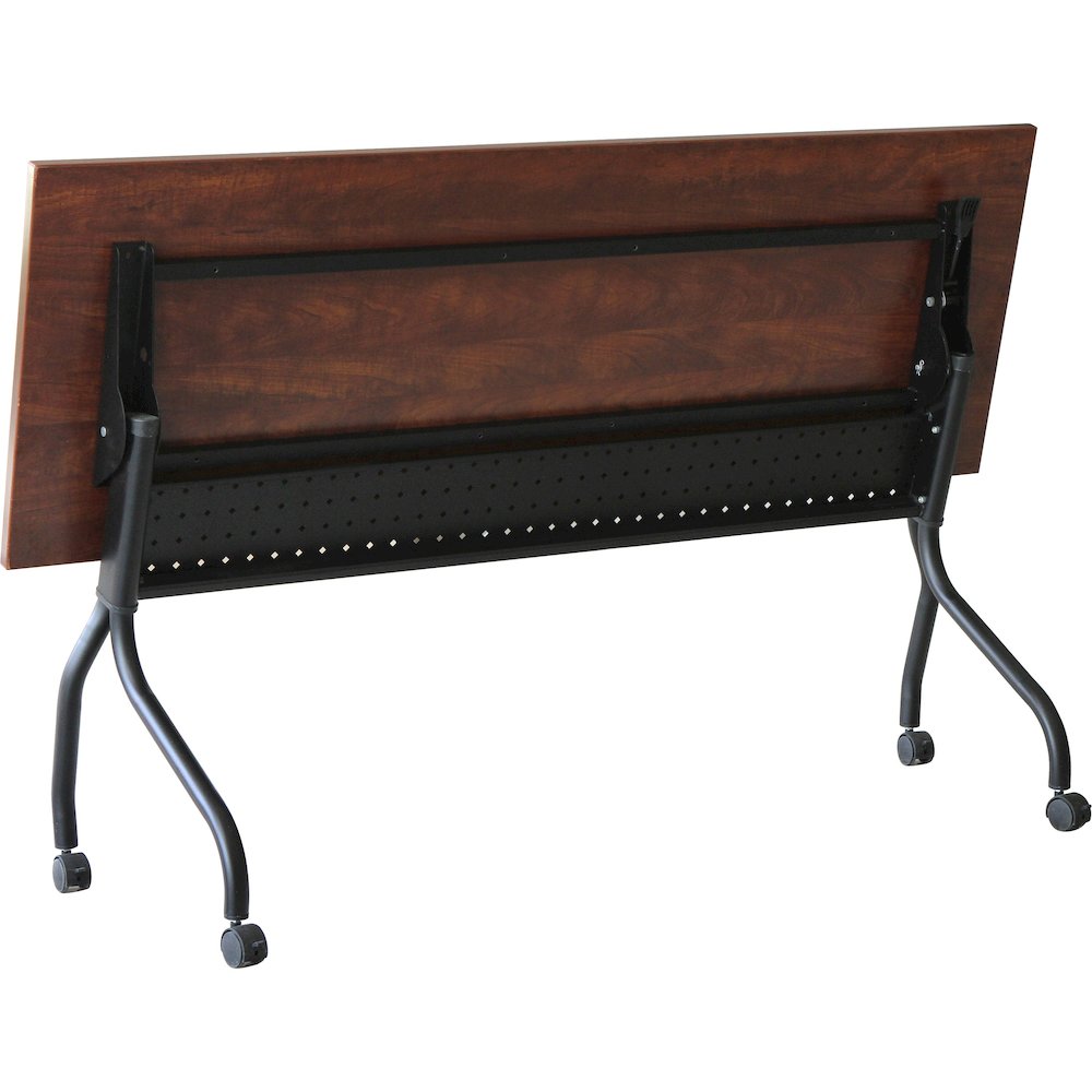 Lorell Flip Top Training Table - Rectangle Top - Four Leg Base - 4 Legs - 72" Table Top Width x 23.60" Table Top Depth - 29.50" Height x 28.70" Width x 23.63" Depth - Assembly Required - Cherry - Mela. Picture 11