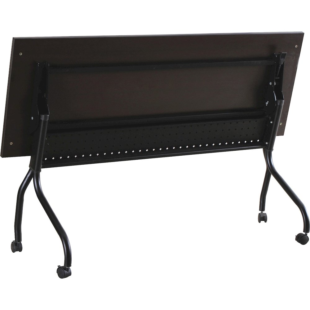 Lorell Flip Top Training Table - Rectangle Top - Four Leg Base - 4 Legs - 72" Table Top Width x 23.50" Table Top Depth - 29.50" Height x 70.88" Width x 23.63" Depth - Assembly Required - Espresso, Bla. Picture 8