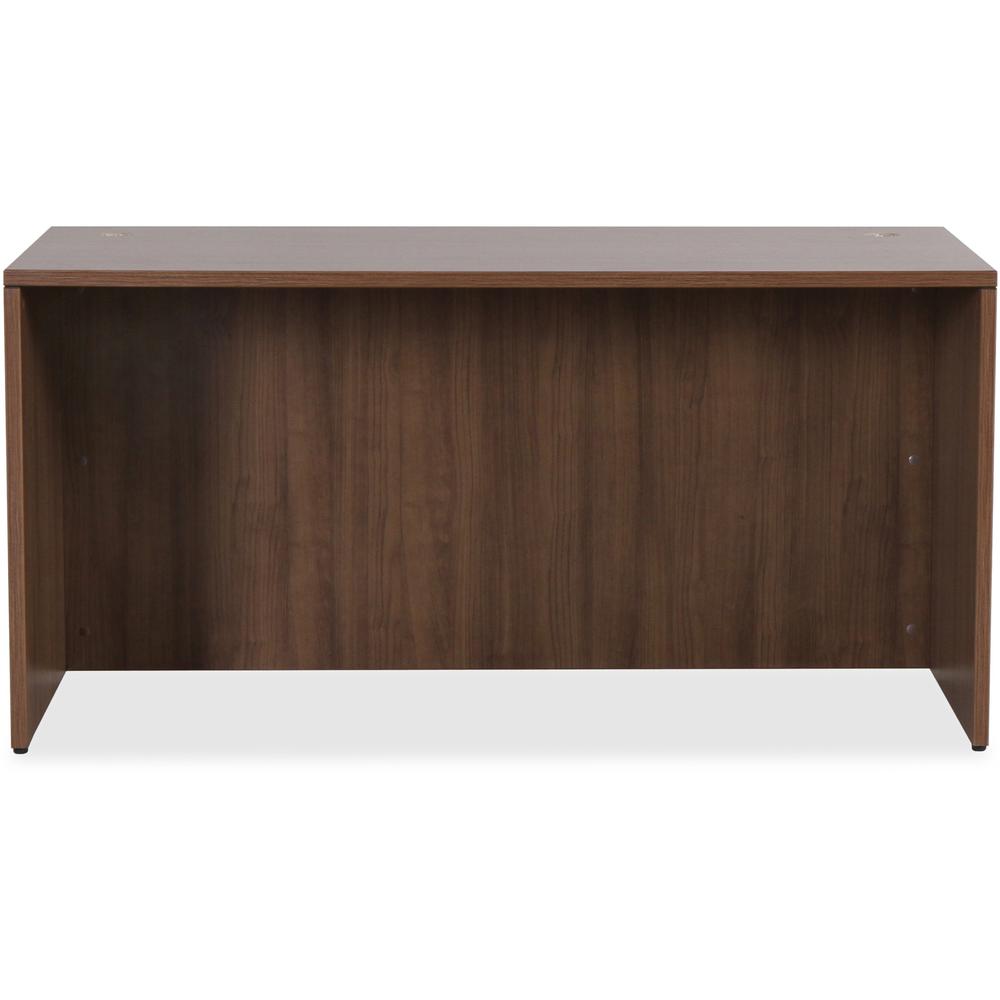 Lorell Essentials Series Rectangular Desk Shell - 29.5" Height x 70.9" Width x 35.4" Depth x 1" Thickness Top, 29.5" Height x 70.9" Width x 35.4" Depth Desk - Finish: Walnut Laminate - Lockable, Gromm. Picture 3