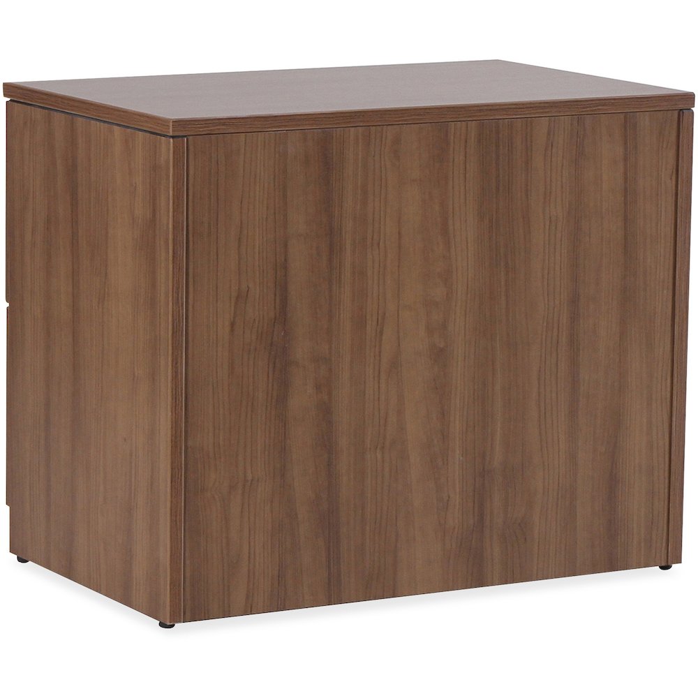 Lorell Essentials Series Lateral File - 1" Thickness Top, 29.5" Height x 35.5" Width x 22" Depth Lateral File - Total Drawer(s): 2 - Walnut, Laminate Table Top - Durable, Built-in Hangrail, Ball Beari. Picture 8