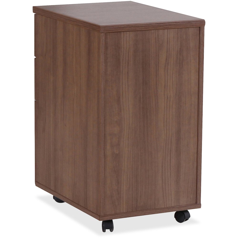 Lorell Essentials Series Box/Box/File Mobile File Cabinet - 1" Thickness Top, 3.8" Thickness Drawer Pull, 28.4" Height x 15.7" Width x 22" Depth Pedestal - Total Drawer(s): 3 - Single Pedestal - Walnu. Picture 10