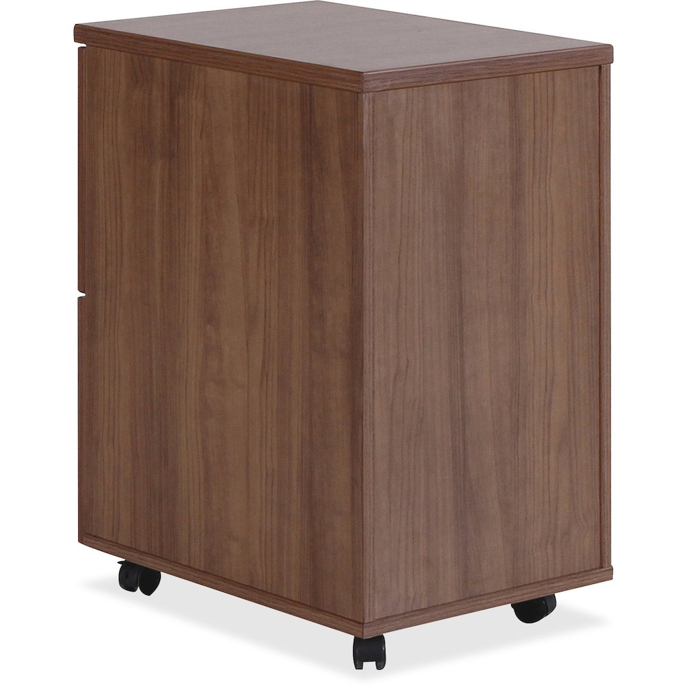Lorell Essentials Series File/File Mobile File Cabinet - 28.4" Height x 15.7" Width x 22" Depth Pedestal, 1.5" Diameter Caster - Total Drawer(s): 2 - Finish: Laminate, Walnut - Mobility, Built-in Hang. Picture 10