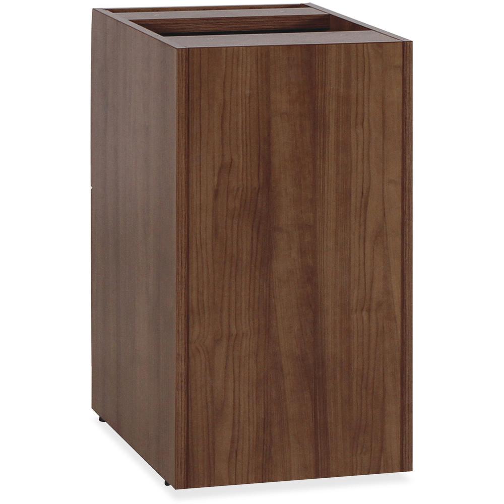 Lorell Essentials Series File/File Fixed File Cabinet - 28.5" Height x 15.5" Width x 21.9" Depth Pedestal, x 3.8" Width - Total Drawer(s): 2 - Finish: Laminate, Walnut - Built-in Hangrail, Ball-bearin. Picture 5