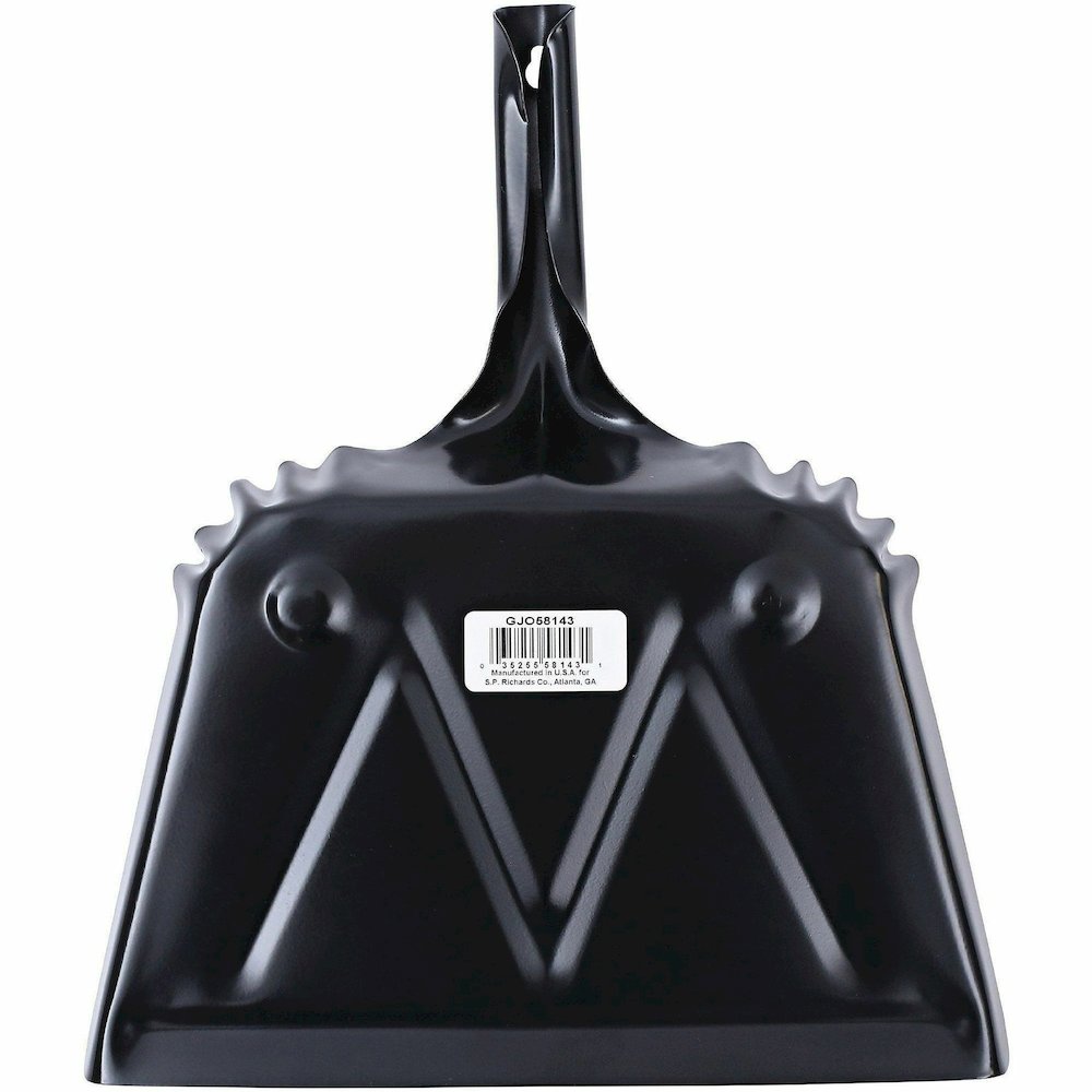 Genuine Joe Heavy-duty Metal Dustpan - 12" Wide - Steel - Black - 12 / Carton. Picture 6