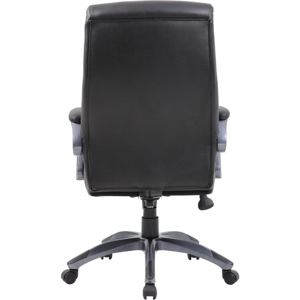 Boss B8661 Executive Chair - Black LeatherPlus Seat - Gray Leather Back - Black, Gray Nylon Frame - 5-star Base - 1 Each. Picture 6