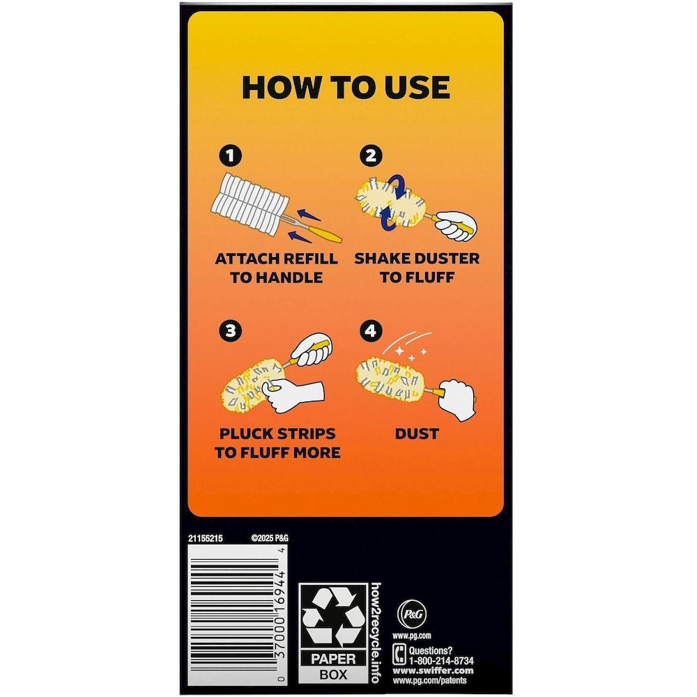 Swiffer 360-degree Dusters Refill - Disposable, Unscented - Fiber - Yellow - 6/Box - 4 / Carton. Picture 7