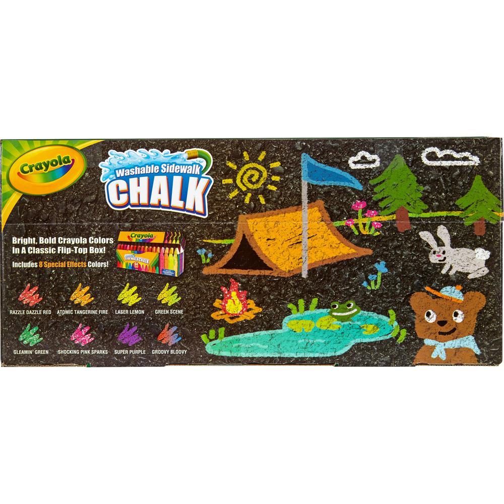 Crayola Washable Sidewalk Chalk - Unleash your colorful creativity outdoors! 64 unique, washable colors. Anti-roll stick design.. Picture 6