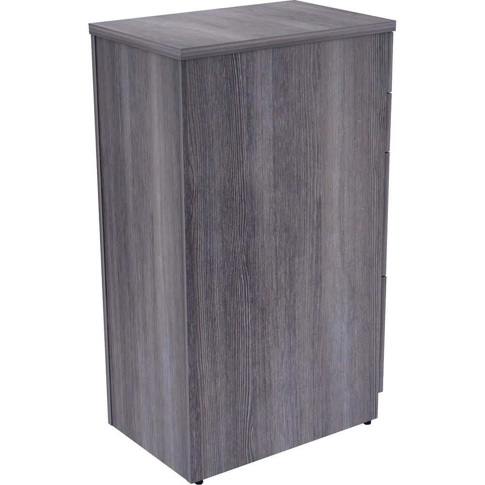 Lorell Relevance Series 4-Drawer File Cabinet - 40.4" Height x 15.5" Width x 23.6" Depth - Total Drawer(s): 4 - Finish: Charcoal, Laminate - Durable, Adjustable Leveler - For Office - 1 Each. Picture 13