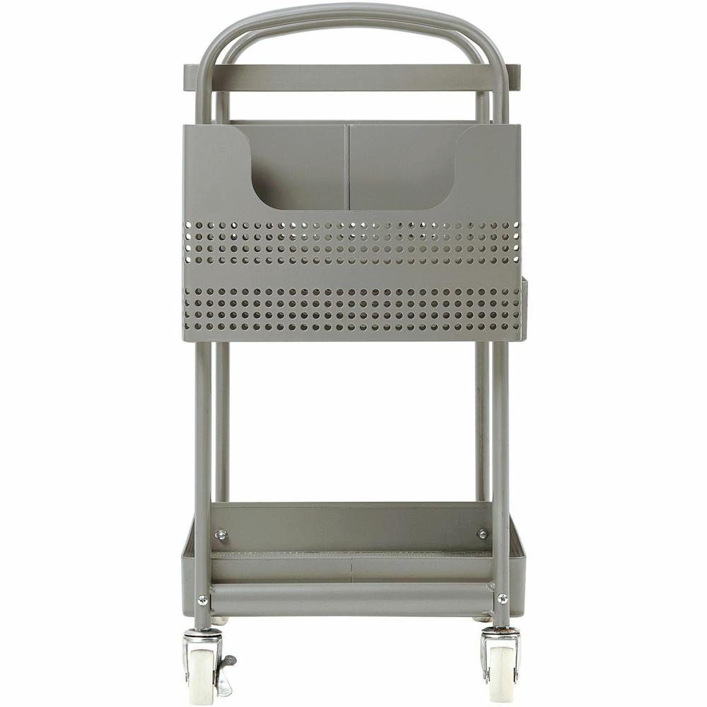 Lorell Mobile File Cart - 12.50" Length x 22.40" Width x 25.25" Height - Metal Frame - Champagne Gold - 1 Each. Picture 9