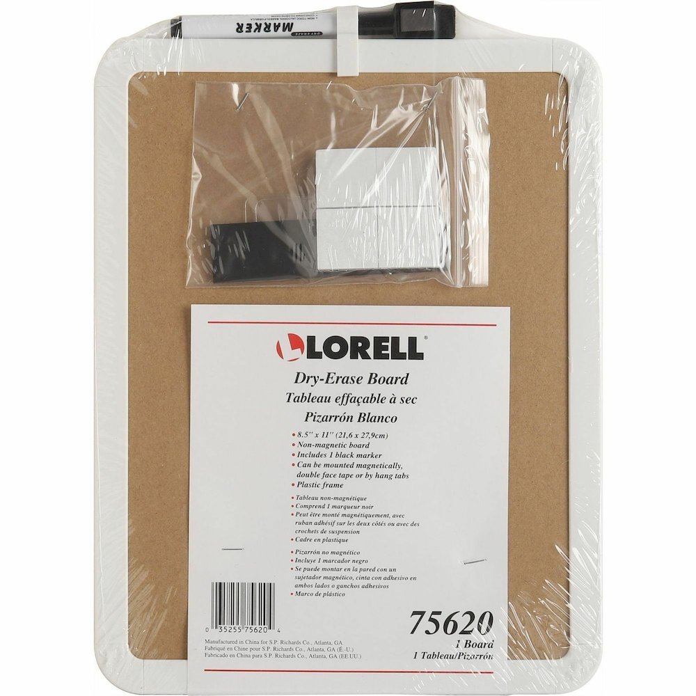 Lorell Personal Whiteboards - 11" (0.9 ft) Width x 8.5" (0.7 ft) Height - White Melamine Surface - White Plastic Frame - Rectangle - Write-on, Wipe-off - 6 / Bundle. Picture 13