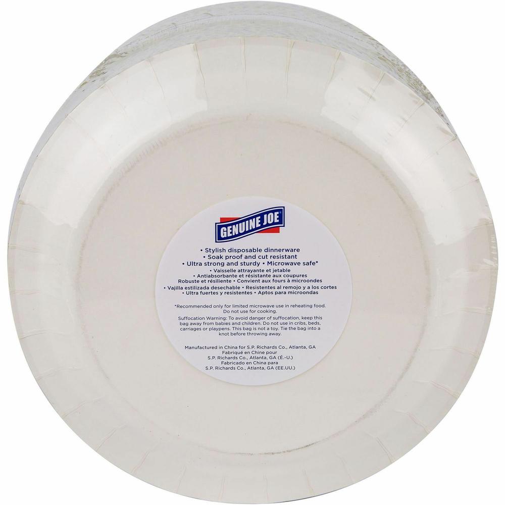 Genuine Joe 10" Printed Paper Plates - Disposable - 10" Diameter - Multi - 125 / Pack. Picture 5