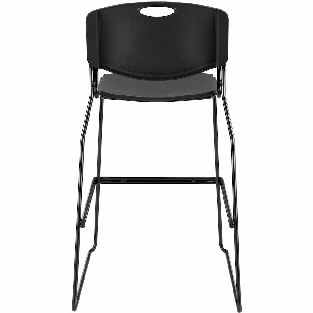 Lorell Heavy-duty Bistro Stack Chairs - Black Seat Color - Plastic Seat Material - Black Back Color - Plastic Back Material - Black Frame Color - Steel Frame Material - 2 / Carton. Picture 8