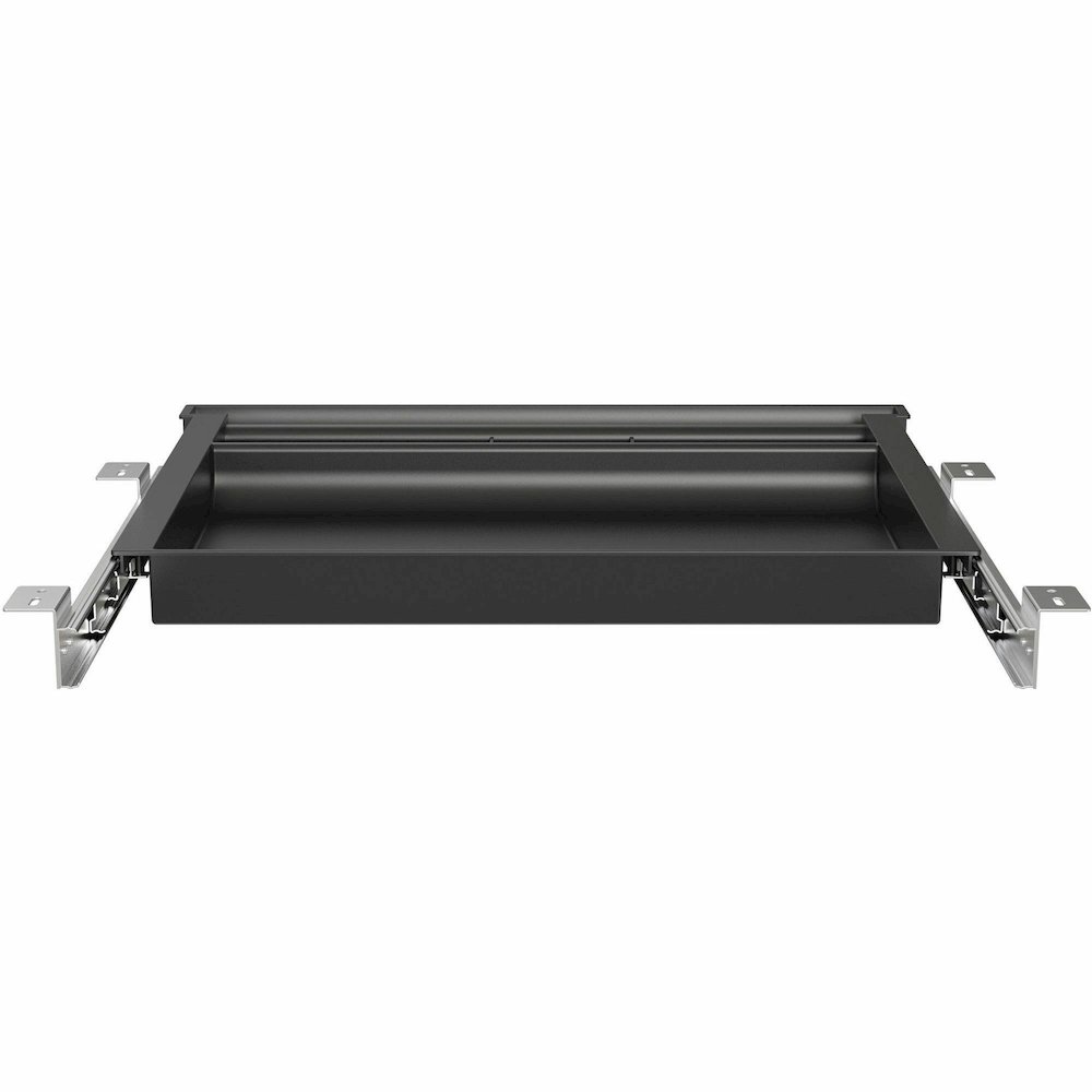Lorell Laminate Desk 4-compartment Drawer - x 20.5" Width x 16" Depth - Material: Acrylonitrile Butadiene Styrene (ABS) - Finish: Black - 1 Each. Picture 13