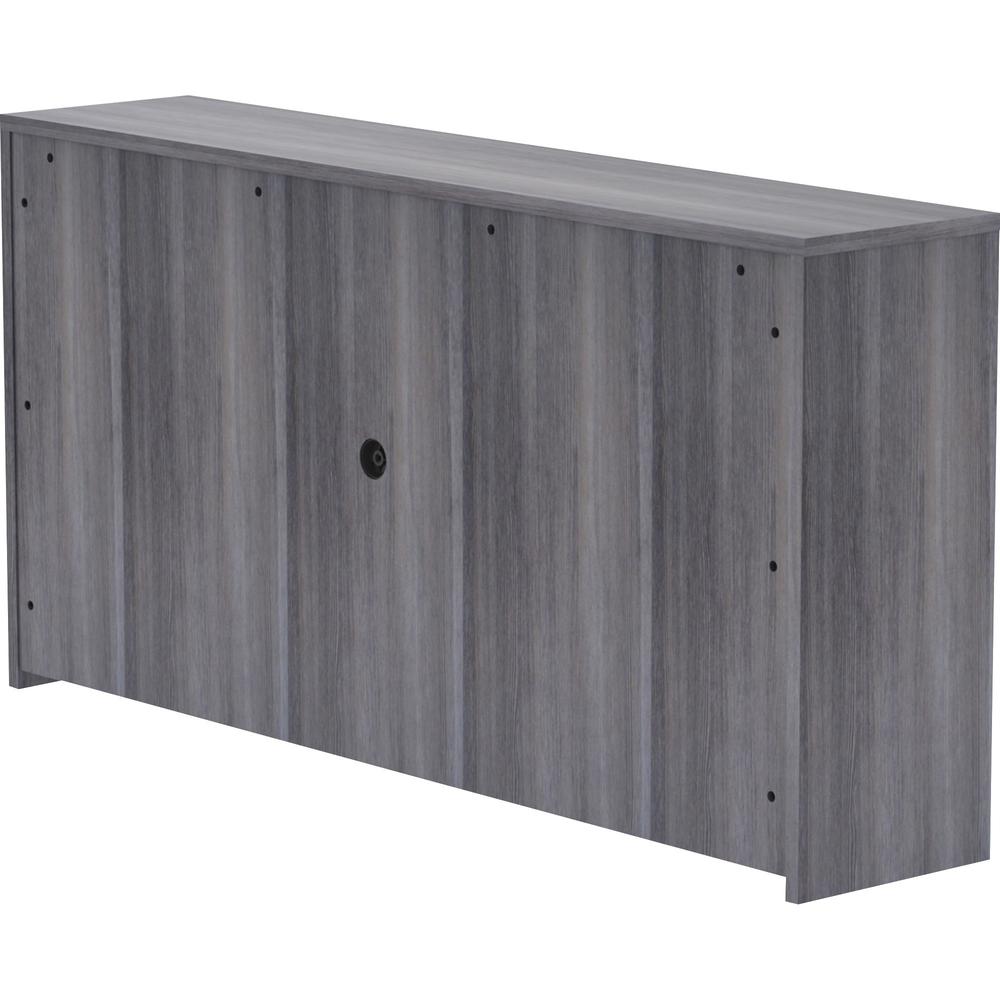 Lorell Essentials Series Stack-on Hutch with Doors - 36" Height x 70.9" Width x 14.8" Depth - 4 Door(s) - Grommet, Durable, Cord Management - 1 Each. Picture 7
