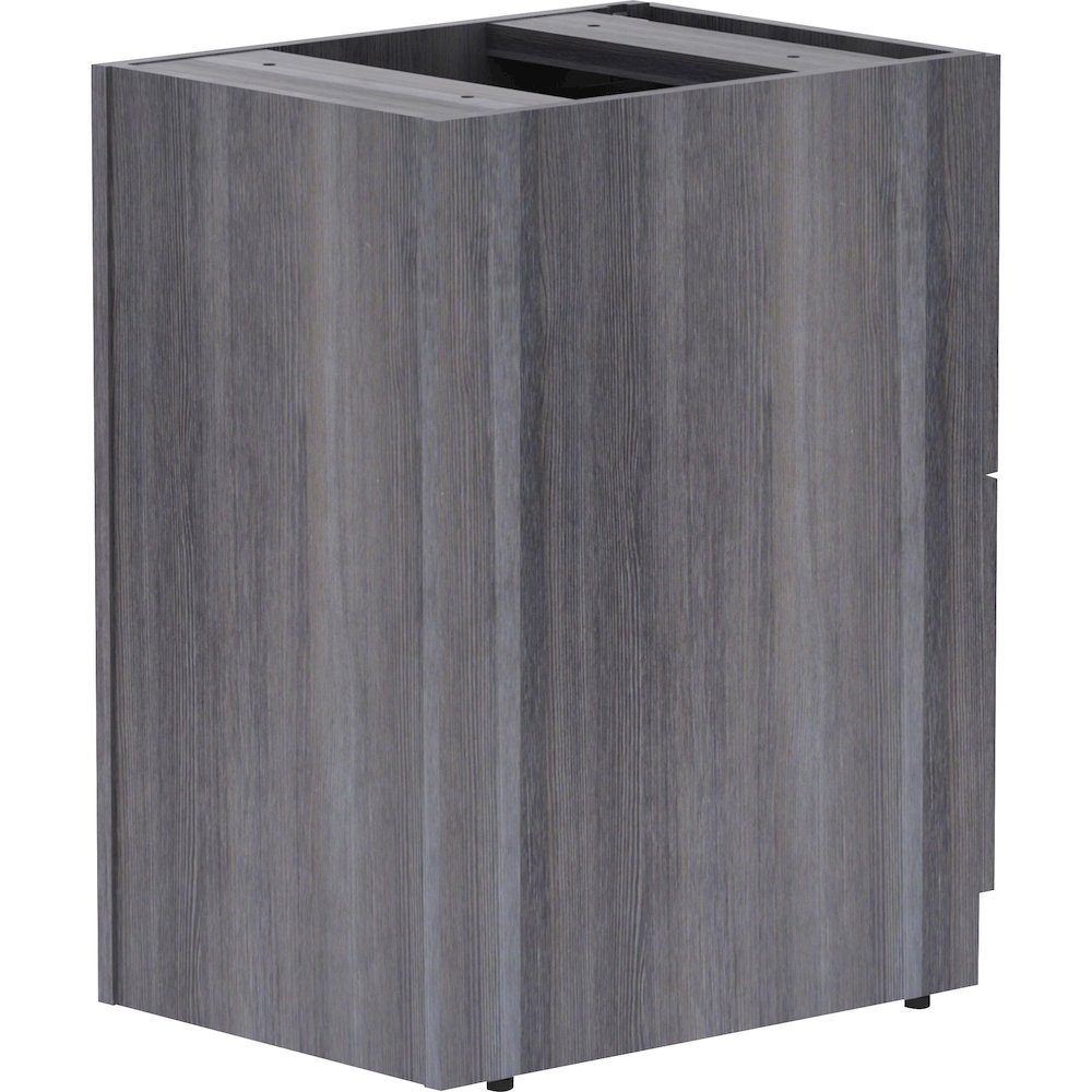 Lorell Essentials Series File/File Fixed File Cabinet - 28.3" Height x 16" Width x 22" Depth - Total Drawer(s): 2 - Finish: Laminate, Weathered Charcoal - File Drawer, Adjustable Floor Guide, Heavy Du. Picture 10