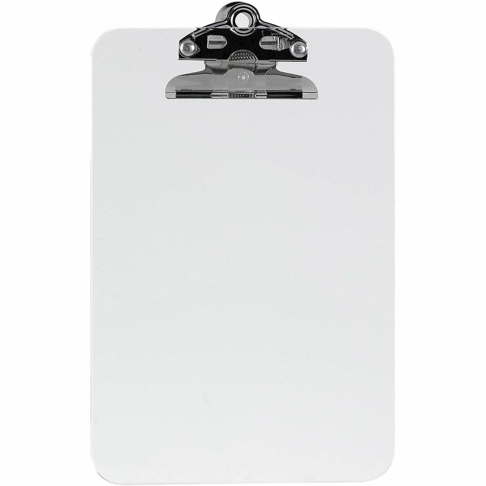 Business Source Plastic Clipboard - 6" x 9" Sheet Size - Spring Clip - Plastic - Clear - 12 / Box. Picture 10