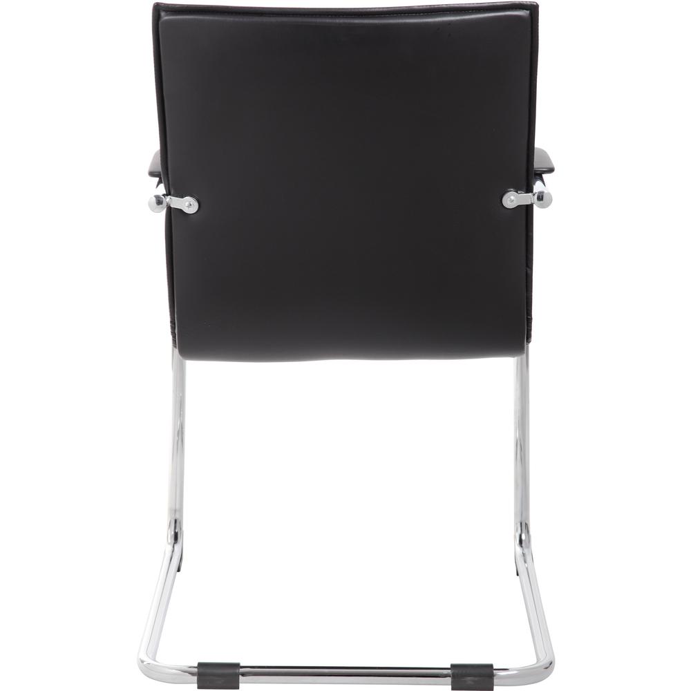 Boss Chrome Frame Vinyl Side Chairs - Black Vinyl Seat - Black Vinyl Back - Chrome Polywood Frame - Mid Back - Cantilever Base - 2 / Pack. Picture 7