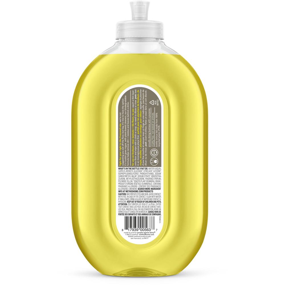 Method Squirt + Mop Hard Floor Cleaner - Ready-To-Use - 25 fl oz (0.8 quart) - Lemon Ginger Scent - 6 / Carton - Non-toxic, Deodorize, Triclosan-free, No-wax - Lemon. Picture 2
