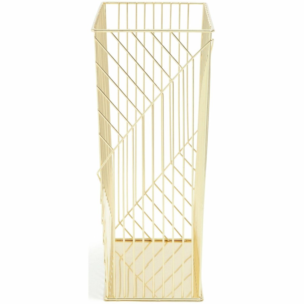 U Brands Vena Waste Basket - Sturdy, Lightweight - 6.1" Height x 12.2" Width - Metal Wire - Gold - 1 Each. Picture 8